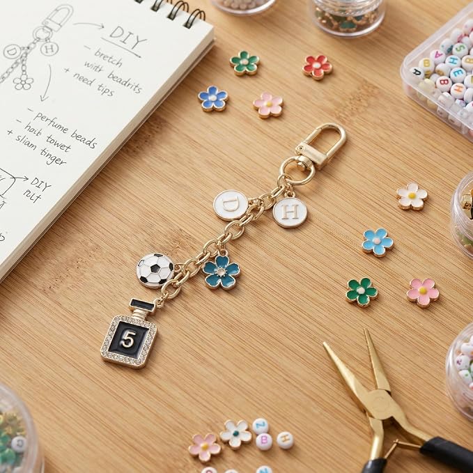 Hzopcw 20pcs Gold Keychain Making Kit, Key Ring Swivel Snap Hook Chains - Image 7