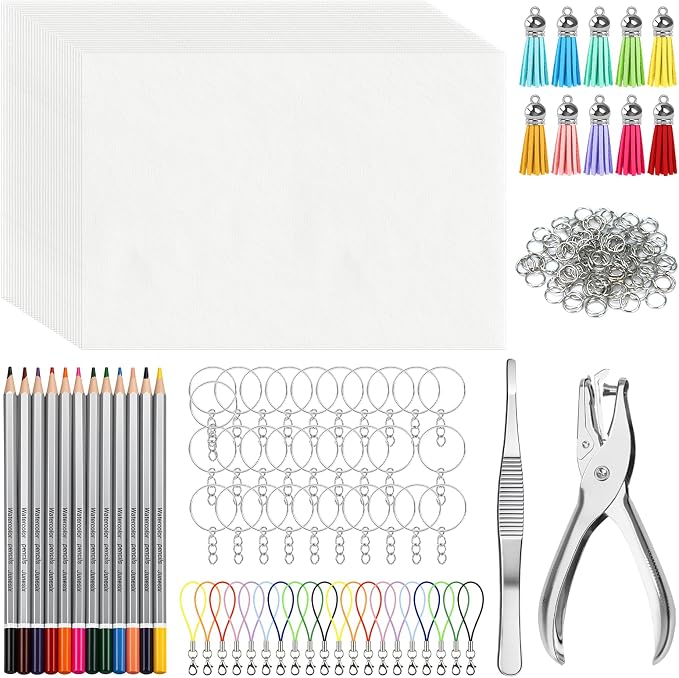 WISYOK 204Pcs Shrinky Film Kit, Shrink Plastic Sheets kit by WISYOK