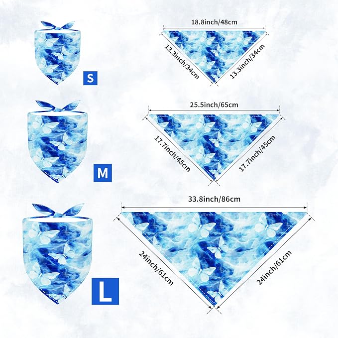 30 Pcs Tie Dye Dog Bandanas for Small Dogs Stitch Dog Bandana Bulk Reversible - Image 2