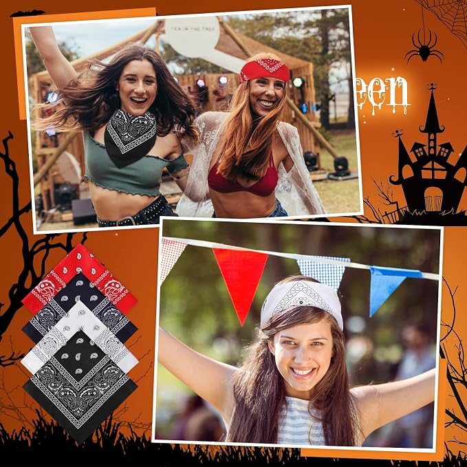 100 Pack Bandanas Unisex Paisley Bandanas Bulk Multi Purpose Cowboy Head Wrap - Image 3