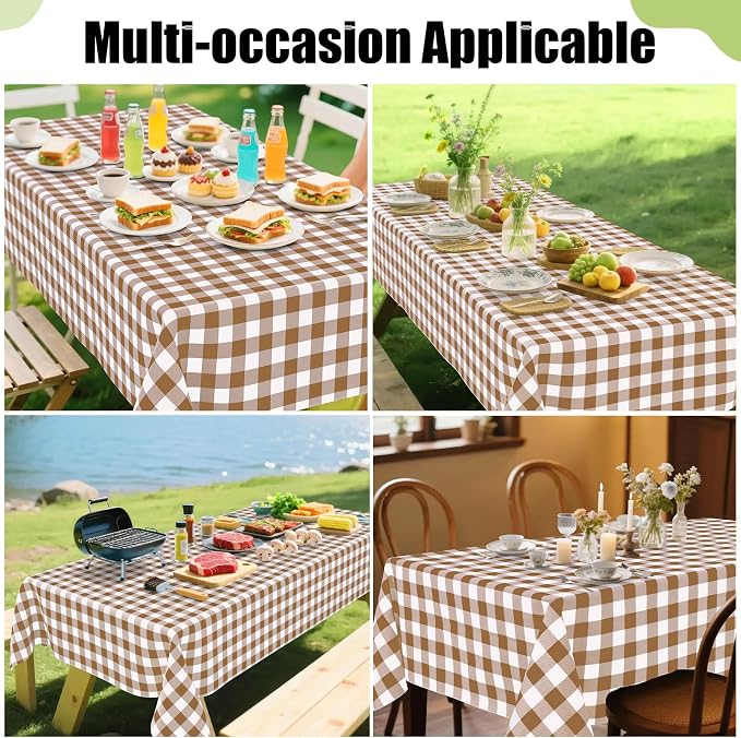 Smiry Rectangle Table Cloth, Waterproof Vinyl Tablecloths - Image 6