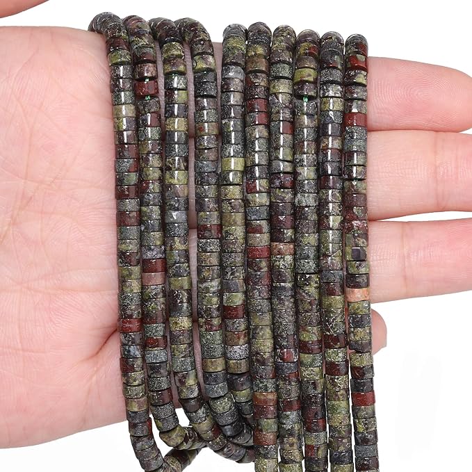 150Pcs 4×2mm Natural Dragon Blood Jasper Spacer Stone Beads by Nitopupu