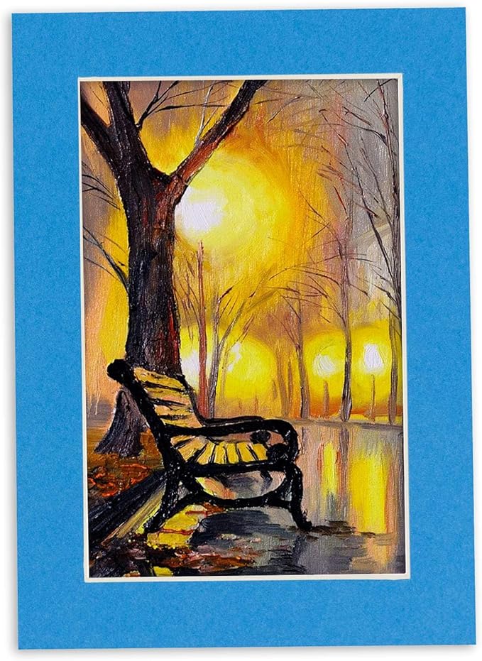 11x14 Mat for 8.5x11 Photo - Precut Bay Blue Picture Matboard for Frames Measuring 11 x 14 Inches - Bevel Cut Matte to Display Art Measuring 8.5 x 11 Inches - Acid Free ONE MAT