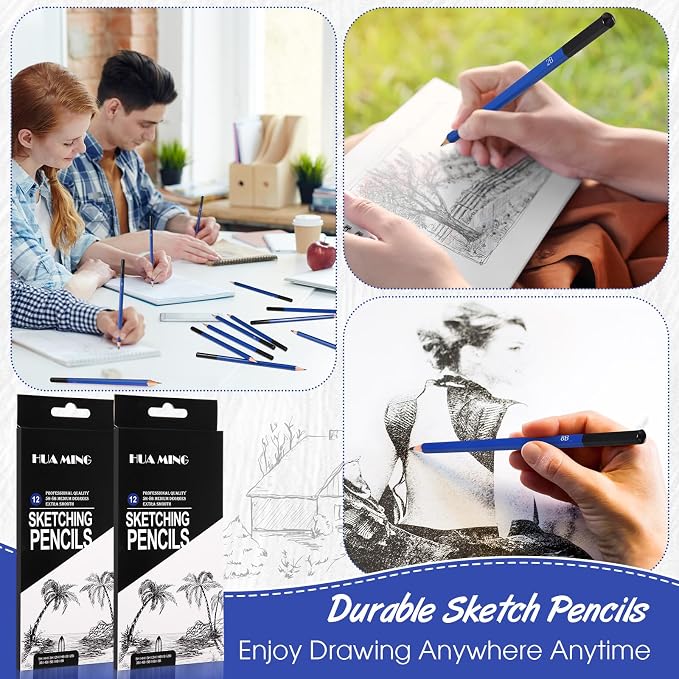 Humyoun 120 Pcs Graphite Sketch Pencil Set, Professional Drawing Sketching - Image 6