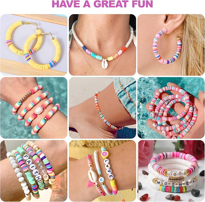 Redtwo 32000 Pcs Clay Beads Bracelet Making Kit, 9 Boxes 192 Colors Friendship - Image 4