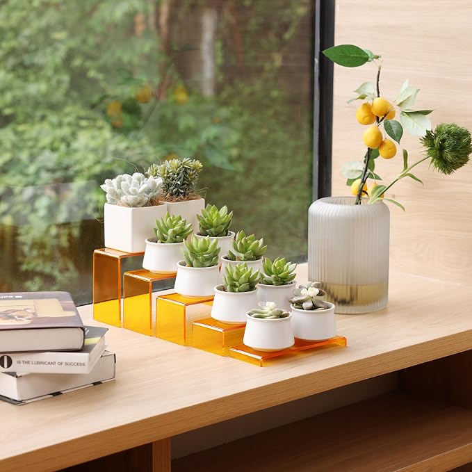 Goabroa Display Risers, 2 Sets 5 Tier Rectangular Risers Display Stands - Image 2