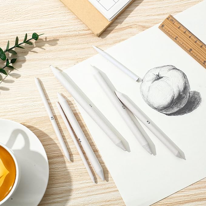 Fulmoon 288 Pcs Blending Stump and Tortillion Set Paper Art Blenders Blend Stumps for Drawing Shading Drawing Supplies Pencil Sketch Paint Tools for Student(Blending Stump,#1, #2, #3, #4, #5, #6)