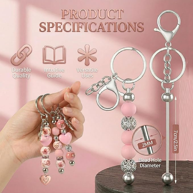 DIY Beadable Keychain Bars Metal Rod - Image 2