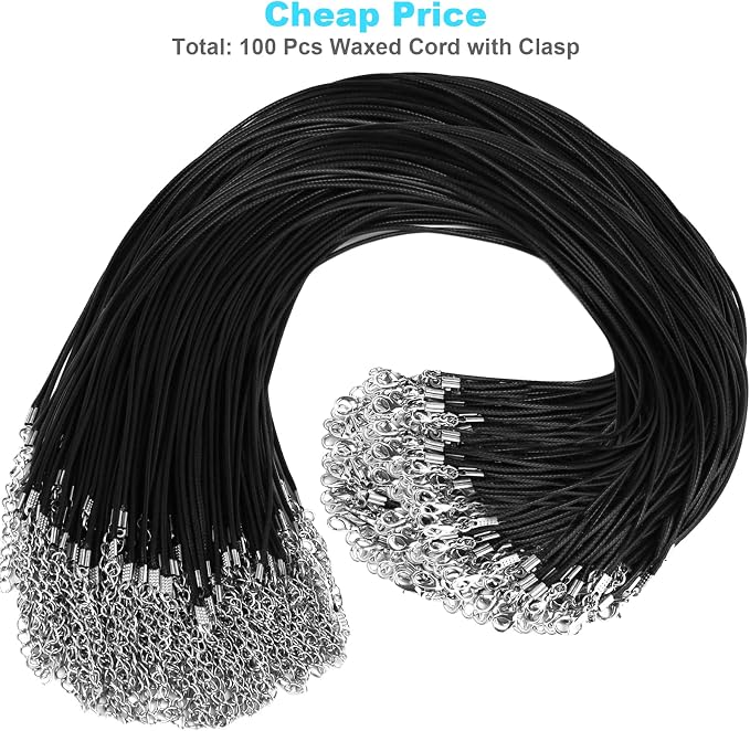 100Pcs Premium Leather Necklace Chains Bracelet Cord - Image 2