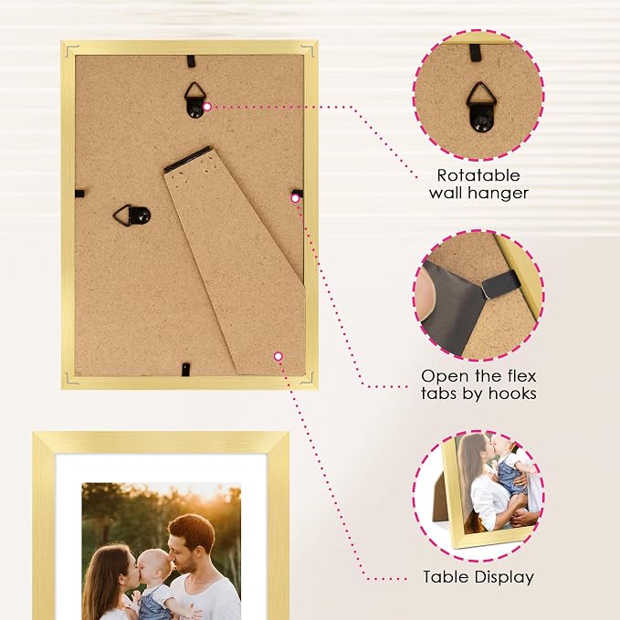 FIXSMITH 5x7 Picture Frame Set of 2, Photo Frame - Image 5