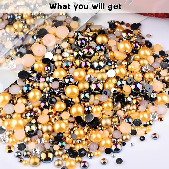 3900+ Pcs Rhinestones and Pearls Kit, 2-10mm Flatback Gems - Image 7