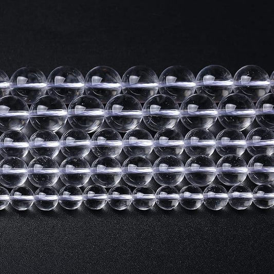 AAAAA Natural Clear White Crystal Quartz Beads Round Loose Spacer Beads for Jewelry Making DIY Bracelets Crystal Energy Healing Power Stone 60pcs 6mm 15 Inch