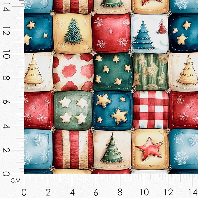 Winter Village Patchwork Cotton Fabric Panel – 6 Designs 10×10 inch + Bonus - Image 8