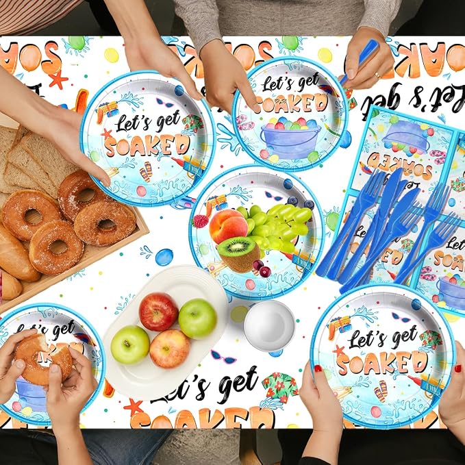Summer Party Decorations, Include Plates and Napkins, Tablecloth, Banner - Image 3