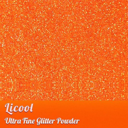 100g/3.5oz Pack Iridescent Rainbow Fine Glitter for DIY Craft, Epoxy Resin, Tumblers, Candle Making, Festival Decoration, Makeup, Body, Eye, Nail Art (Iridescent Orange)