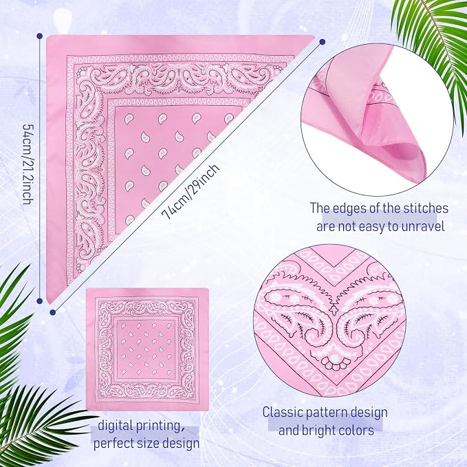 100 Pack Bandanas Unisex Paisley Bandanas Bulk Multi Purpose Cowboy Head Wrap - Image 5