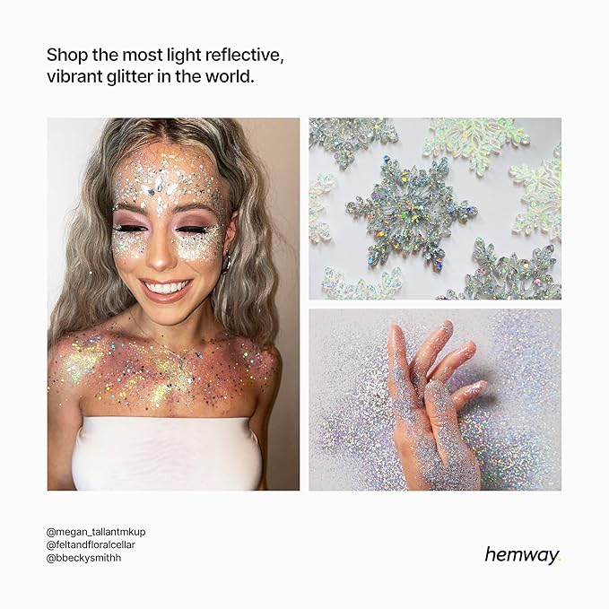 Hemway Polyurethane & Epoxy Resin Glitter 100g / 3.5oz Metallic Crystal Flake Additive for Flooring Jewelry Tumblers Glass Pigment - Fine (1/64" 0.015" 0.4mm) - Silver