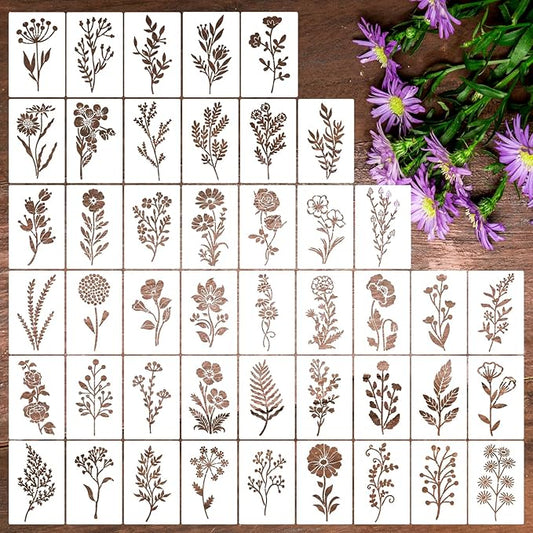 Floral Stencils for Crafts Reusable Flower Stencils for Painting on Walls Wildflower Stencil