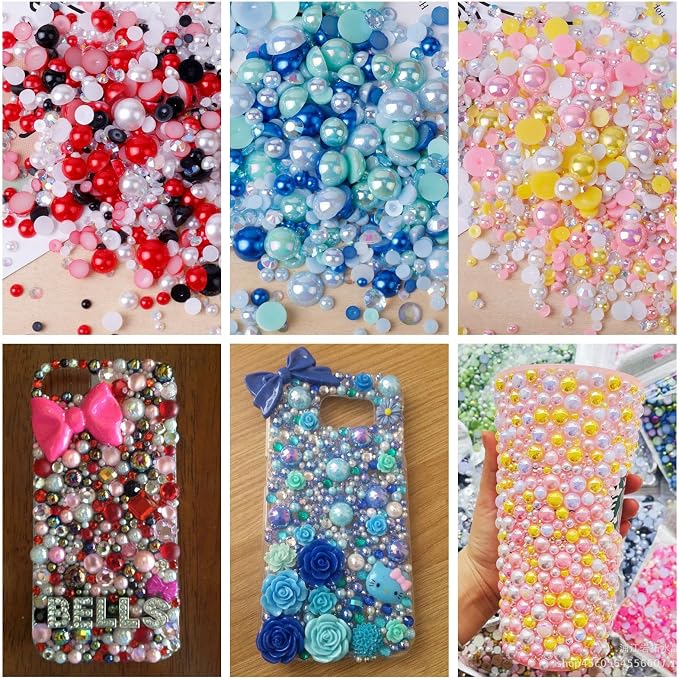 ASTARON 50g Mix Flatback Rhinestones Half Pearls - Image 7