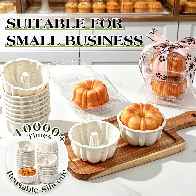 4 Inch Silicone Mini Fluted Tube Cake Pans - Image 6