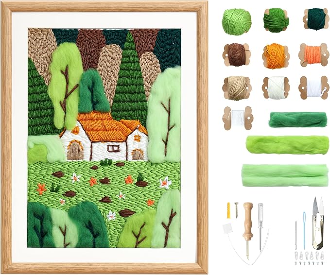 clberni Punch Needle Kit, Punch Needle Embroidery kit, Crafts by punchneedlekitadult