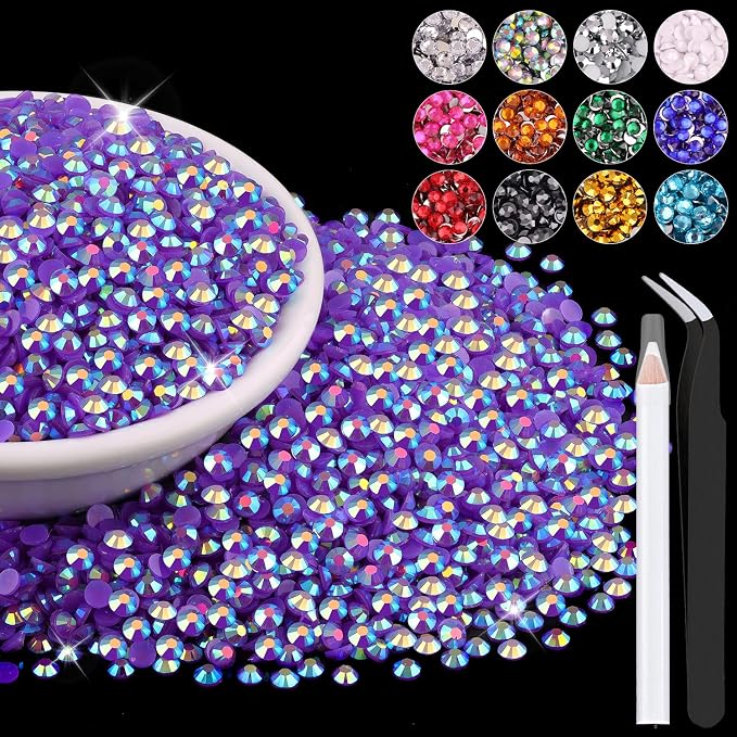8000PCS 3mm Resin Jelly Rhinestones in Bulk, Bedazzling Flatback Crystals by BELLEBOOST