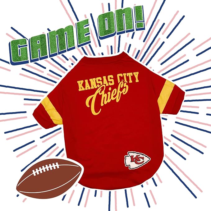 NFL Kansas City Chiefs Dog & Cat T-Shirt, Medium. Football Pet Shirt - Image 4