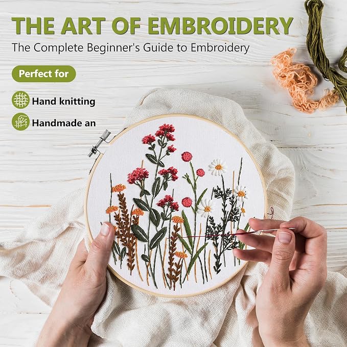 Santune 3 Pack Embroidery Kit for Beginners, Needlepoint Cross Stitch Kits for - Image 2