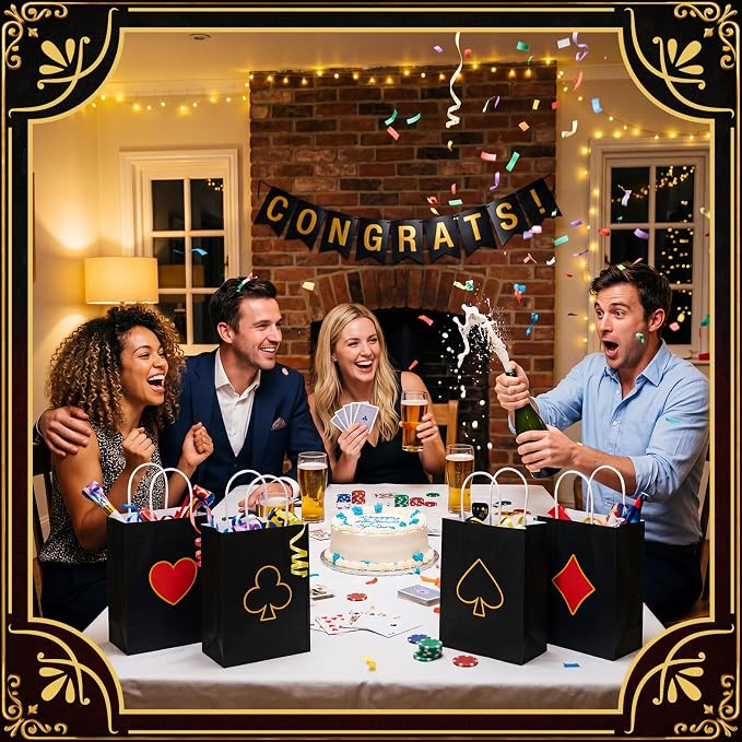 Gaillty 24 Pcs Casino Party Favor Gift Bags - Image 4