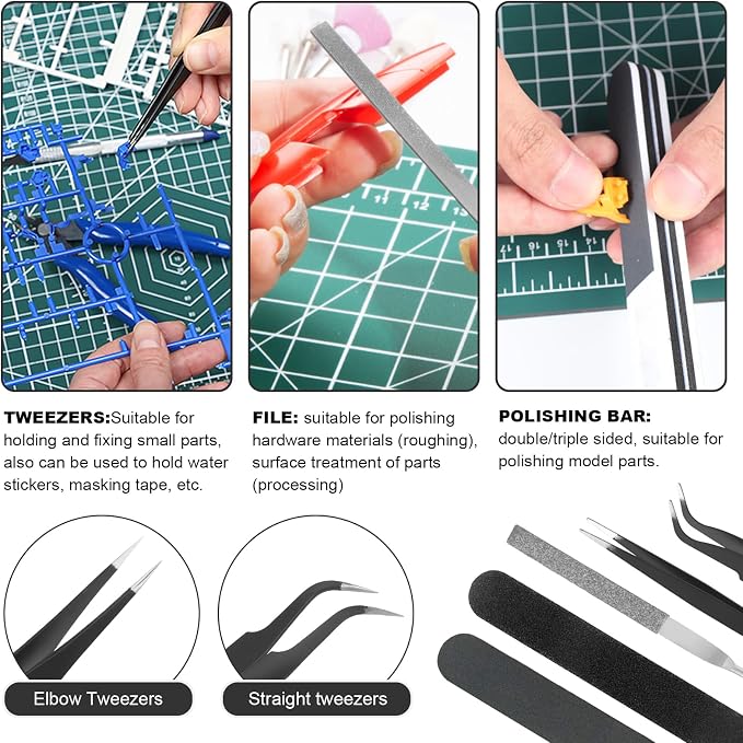 Fippy 11PCS Model Kit Tools, Gundam Model Tool Kit, Hobby Building Tools Kit - Image 4