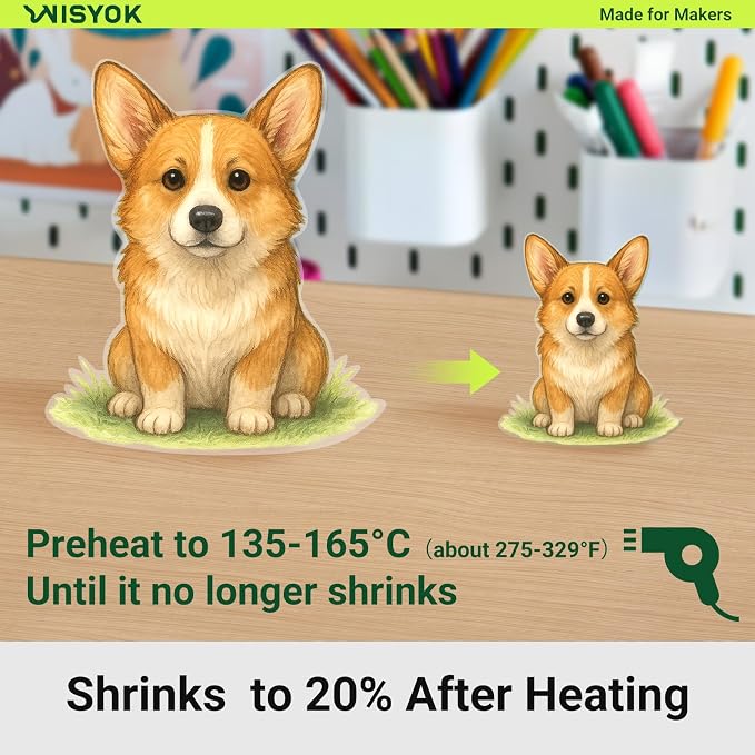 WISYOK 236Pcs Shrinky Film Kit, Shrink Plastic Sheets kit - Image 6