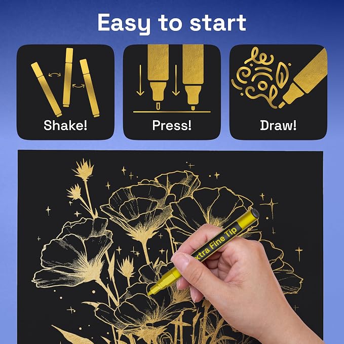 ARTISTRO 5 Gold Paint Pen for Rock, Painting - Image 7