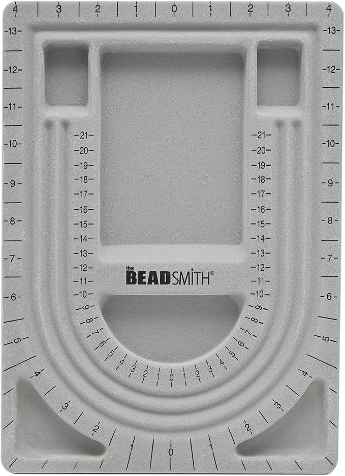 The Beadsmith Bead Board, 3 U-Shaped Channels, 6 Recessed Compartments by TheBeadsmith