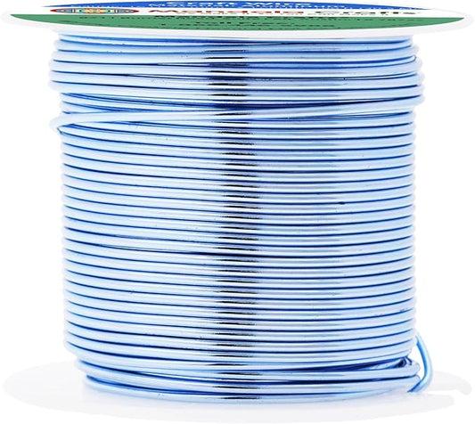 Mandala Crafts 16 Gauge Anodized Aluminum Craft Wire for Jewelry Making - 100 FT Colored Flexible Ice Blue Wire - Bendable for Bonsai Armature Crafting Sculpting