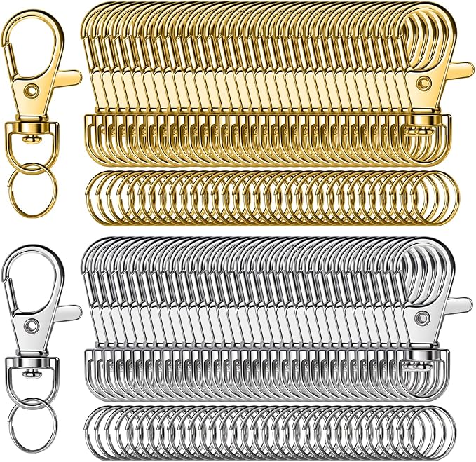 LEOBRO 240PCS Lobster Claw Clasps and Key Rings, Keychain Making kit, Keychains by LEOBRO
