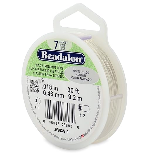 Beadalon 7-Strand Stainless Steel Beading Wire, Flexible & Durable Wire by Beadalon
