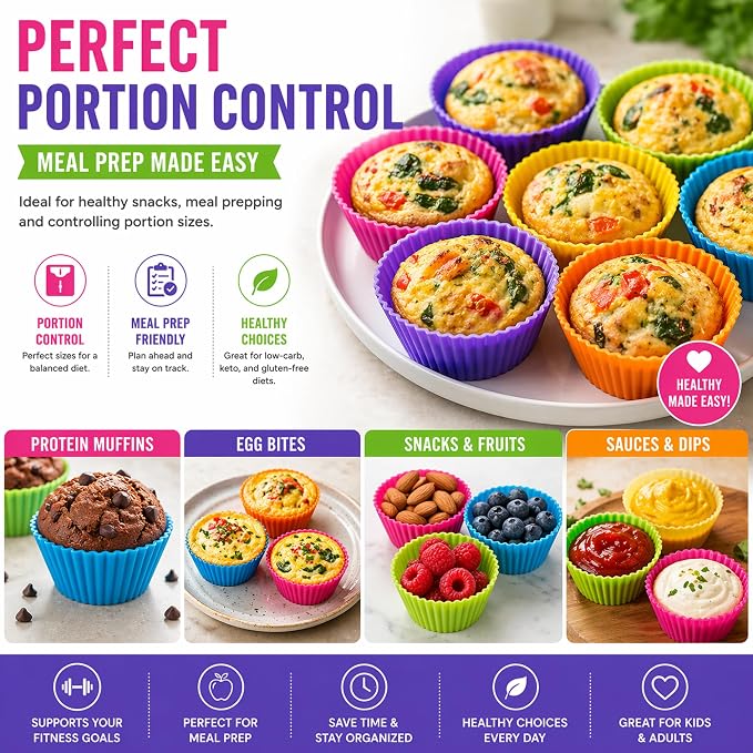 Cupcake Liners - Reusable Silicone Cupcake Baking Cups - Non-Stick Baking - Image 8