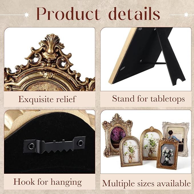 Wonderjune 7 Pcs Vintage Picture Frames Set - Image 3