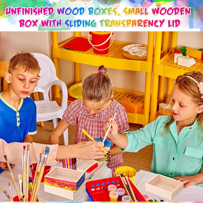 Thyle 24 Pcs Unfinished Wood Display Boxes - Image 7