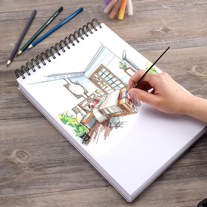 Bachmore Drawing Pad 5.5‘’X8.5'' 100 Sheets Mixed Media, Watercolor, Acrylic - Image 4