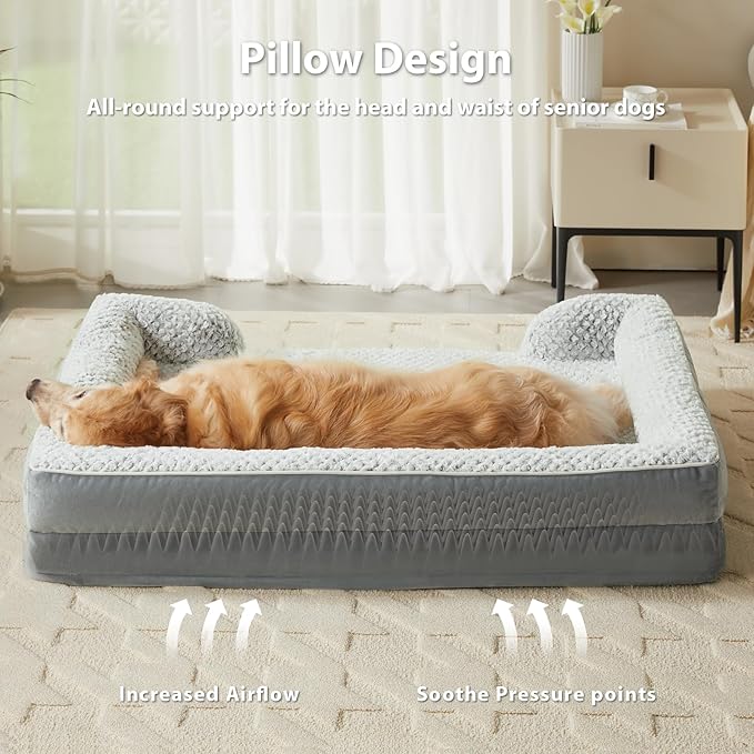 Orthopedic Dog Beds for Large Dogs, Waterproof Dog Bed, Egg Crate Foam Bed for - Image 3