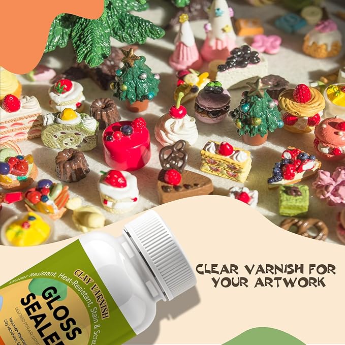 200ml Air Dry Clay Glaze, Air Dry Clay Varnish, Air Dry Clay Sealant, Clay Glaze for Airdry Clay, Varnish for Pottery&Acrylic Paint, Waterproof & Stain Resistant, Design for Air Dry Clay Pottery