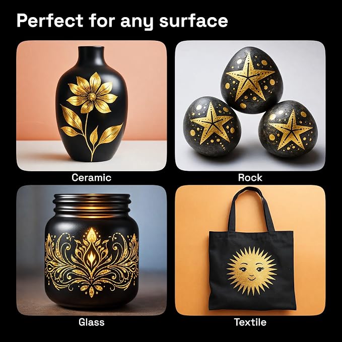 ARTISTRO 5 Gold Paint Pen for Rock, Painting - Image 3