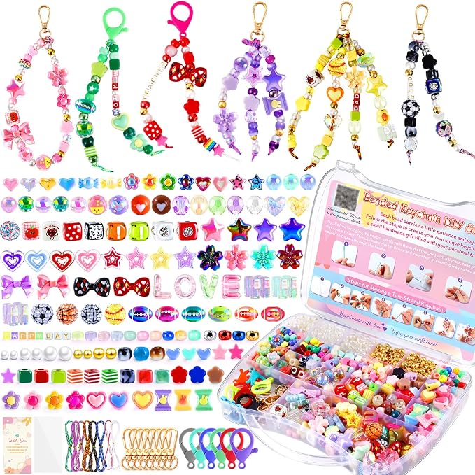 TOHONGADON 1501 Pcs DIY Bag Charm Kit, Colorful Keychain Making Kit, by TOHONGADON