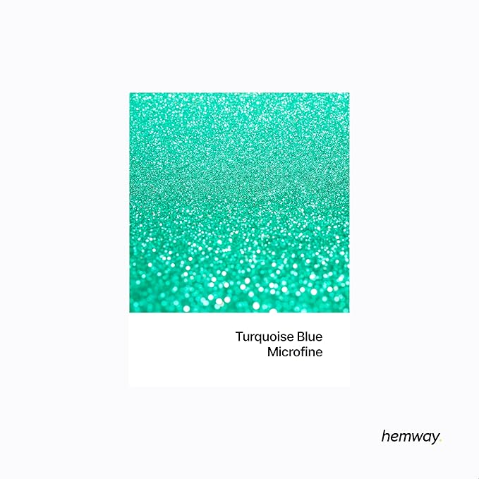Hemway Polyurethane & Epoxy Resin Glitter 100g / 3.5oz Metallic Crystal Flake Additive for Flooring Jewelry Tumblers Glass Pigment - Microfine (1/256" 0.004" 0.1mm) - Turquoise Blue
