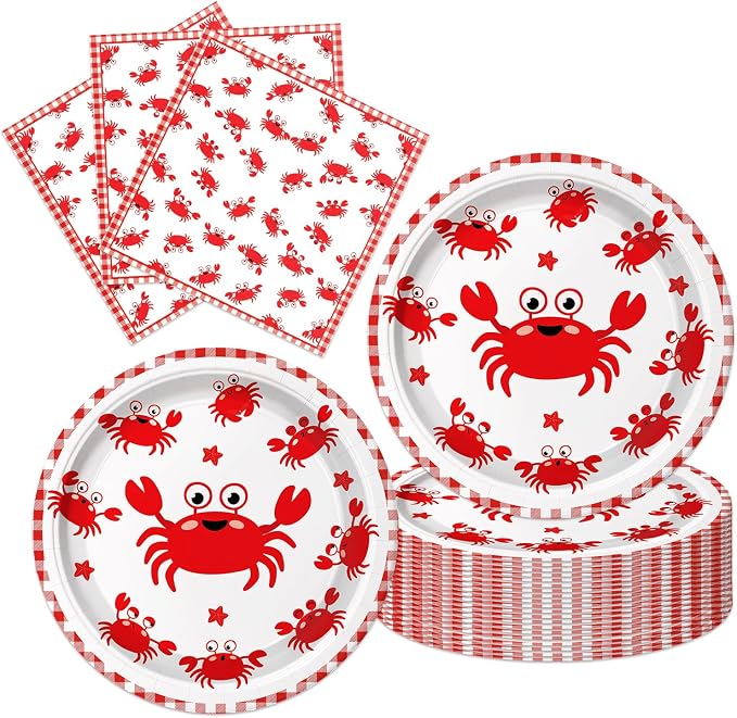 40Pcs Seafood Boil Party Supplies Plates and Napkins by Unknown