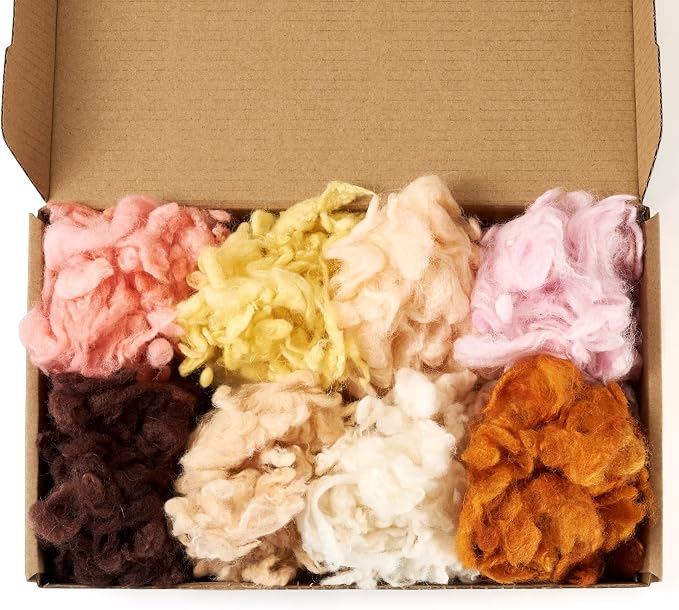 FASHEWELRY 1.4 OZ Nature Wool Roving Needle Felting Set - Image 7