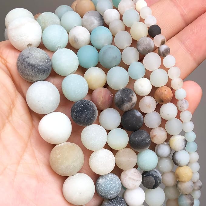 10mm Matte Amazonite Beads, 15-Inch Matte Round Loose Stone Beads - Image 8