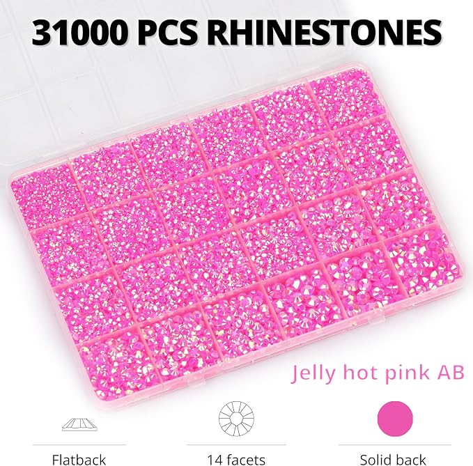 33000Pcs Hot Pink AB Rhinestones - Image 3