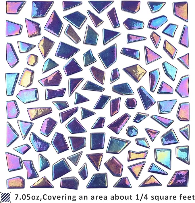 Youway Style Iridescent Cobalt Blue Glass Mosaic Tiles - Image 6